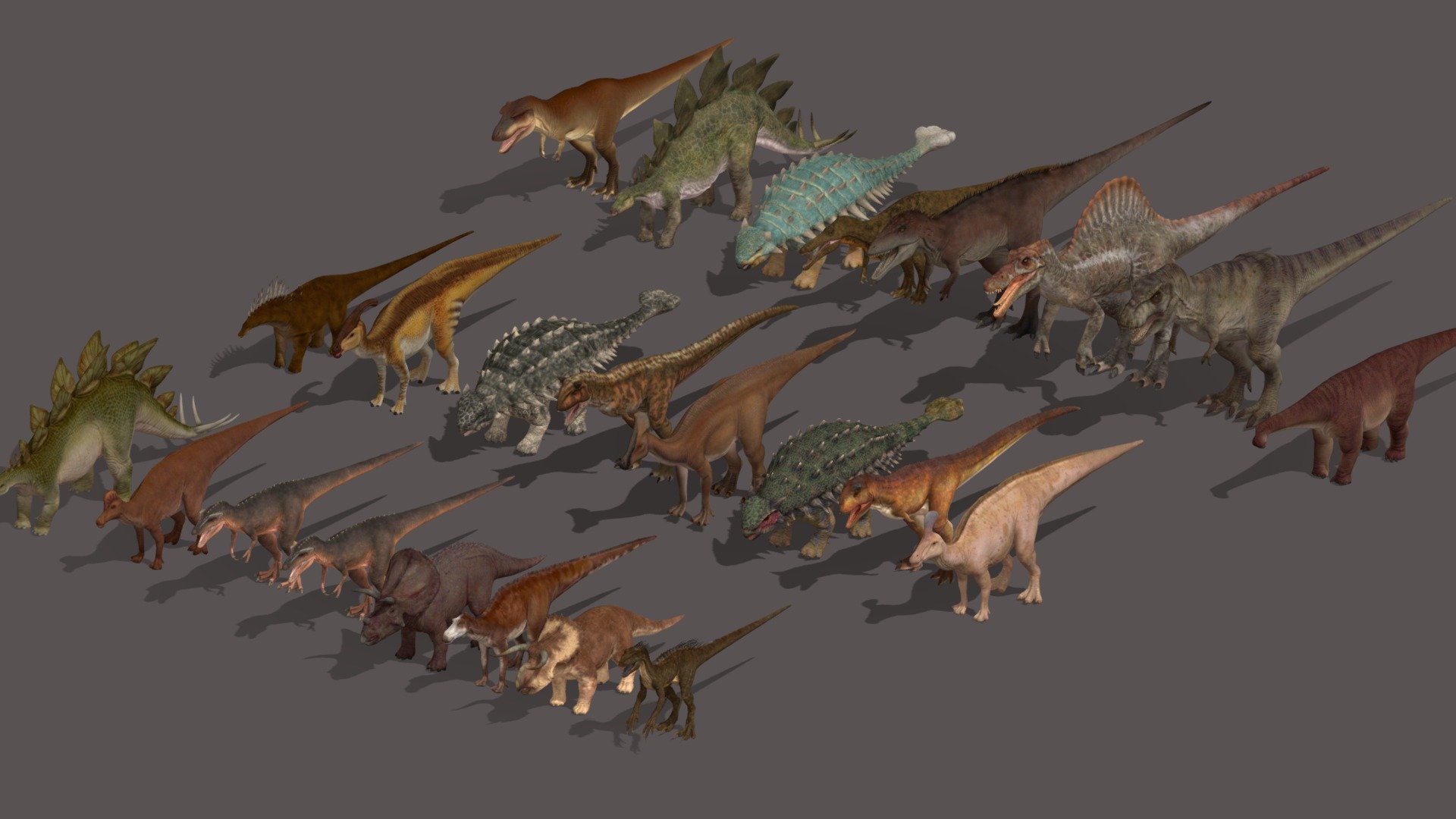 Land Dinosaurs Bundle 3 3d model