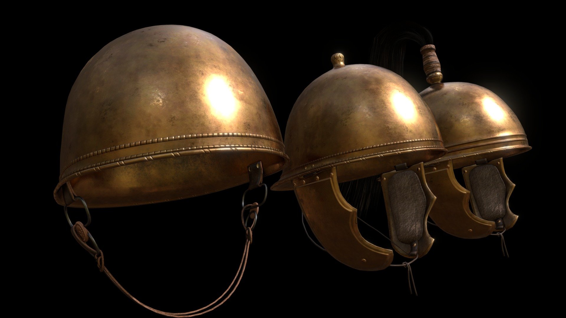 Montefortino Helmets variation 3d model