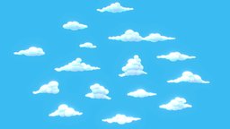 Clouds cartoon lowoly