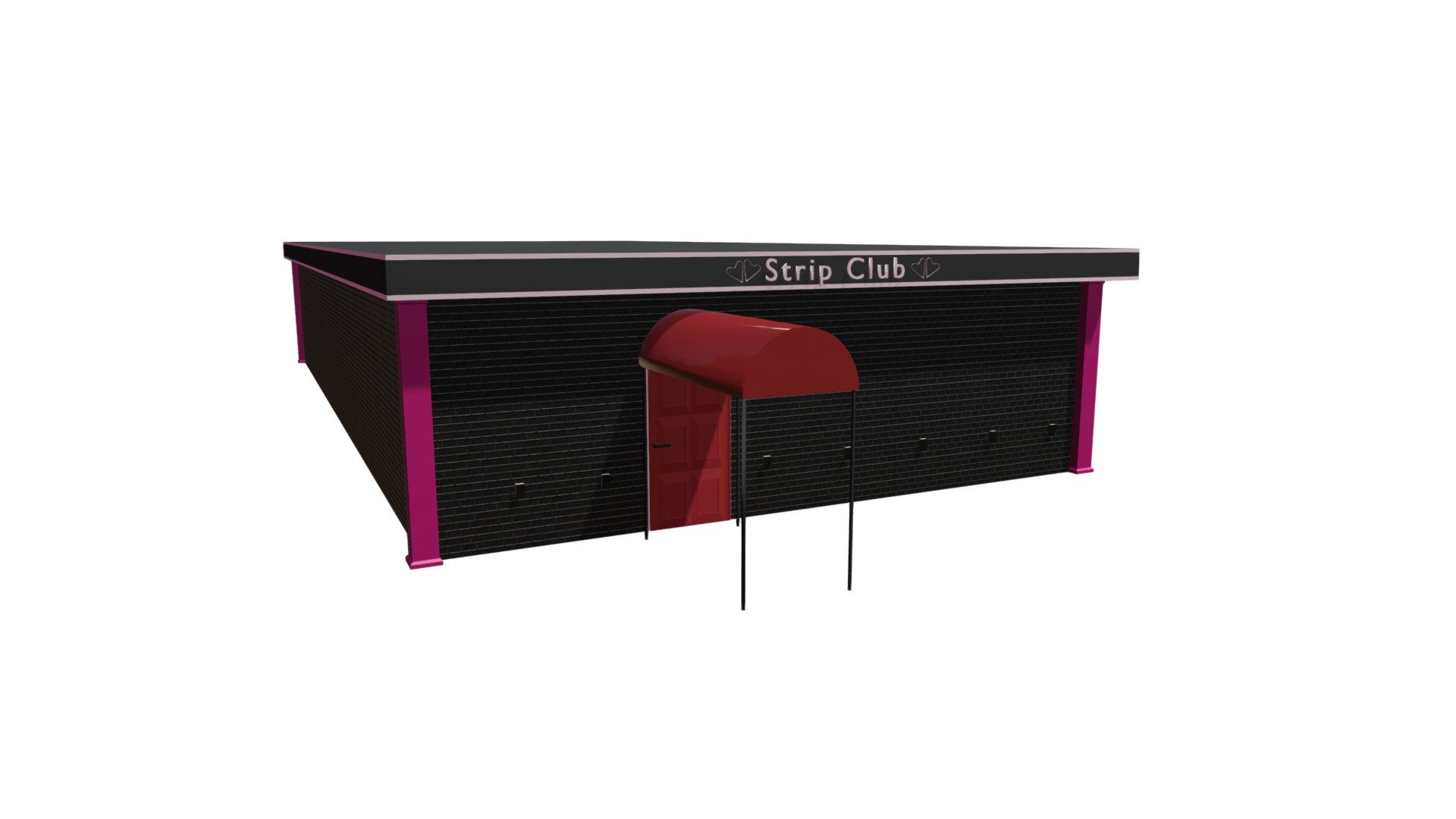 Strip Club Exterior 3d model