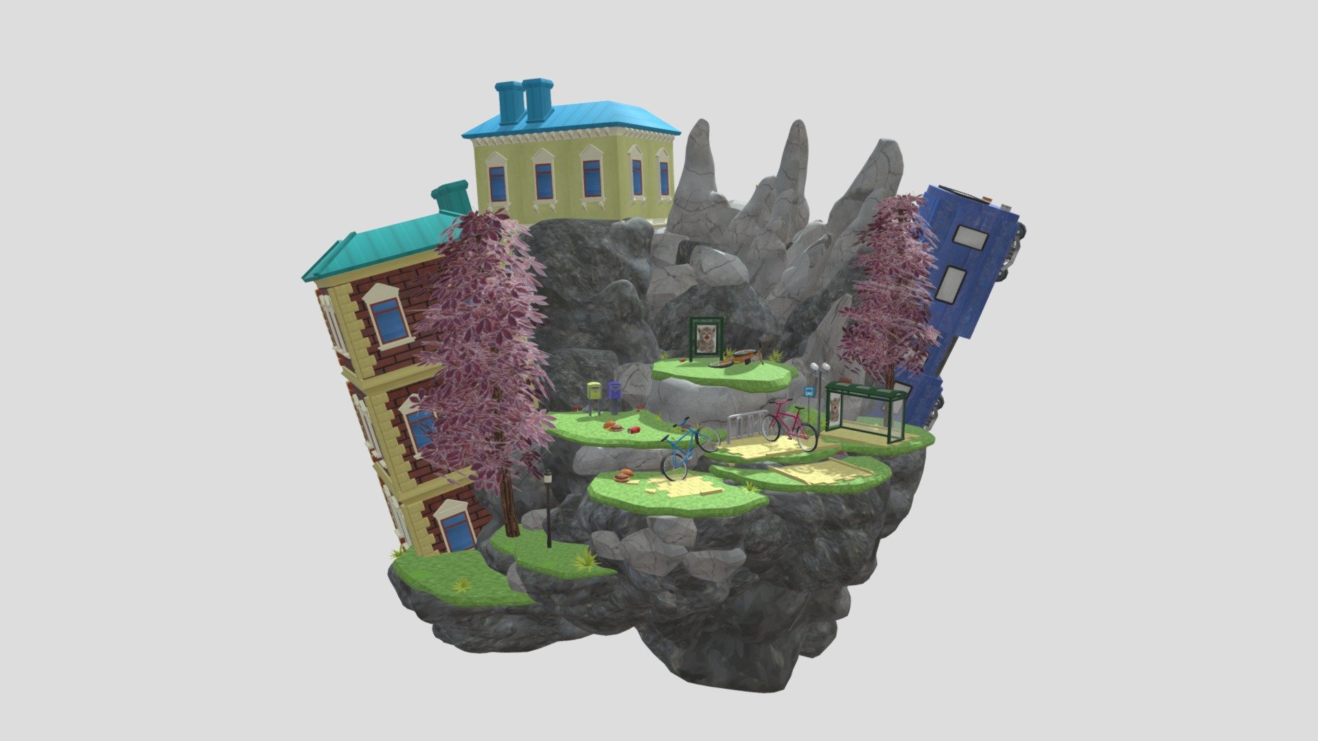 ISLAND DIORAMA 3d model