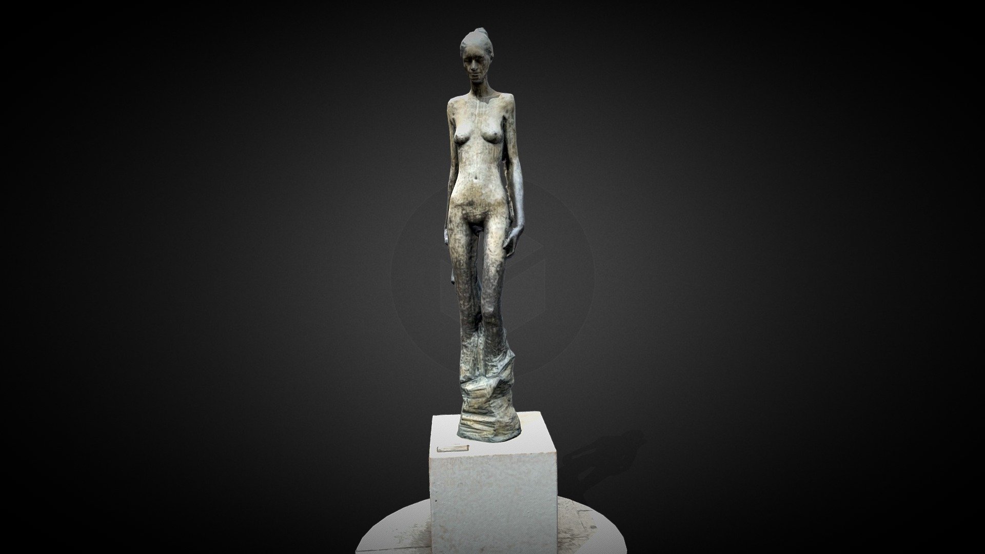 MUJER CON MANTO AZUL 3d model