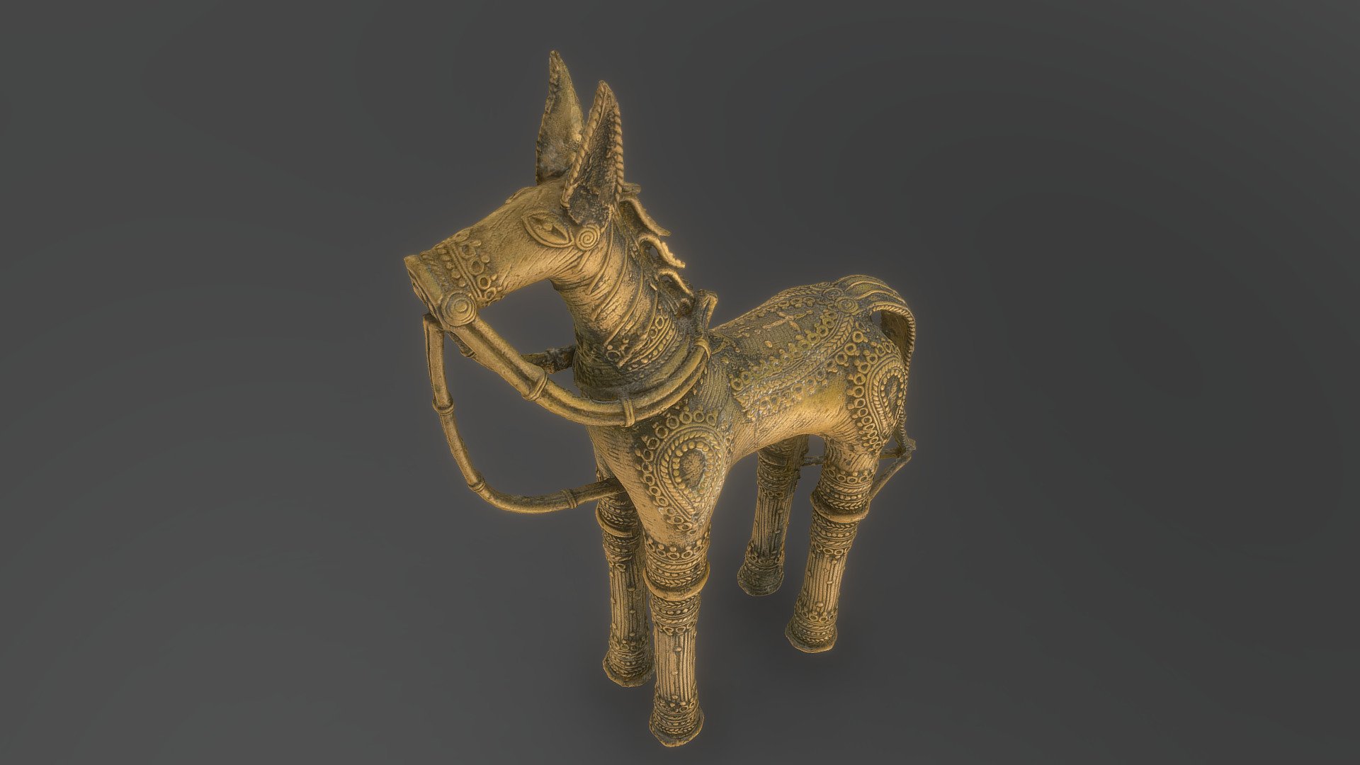 Metal horse figurine 3d model