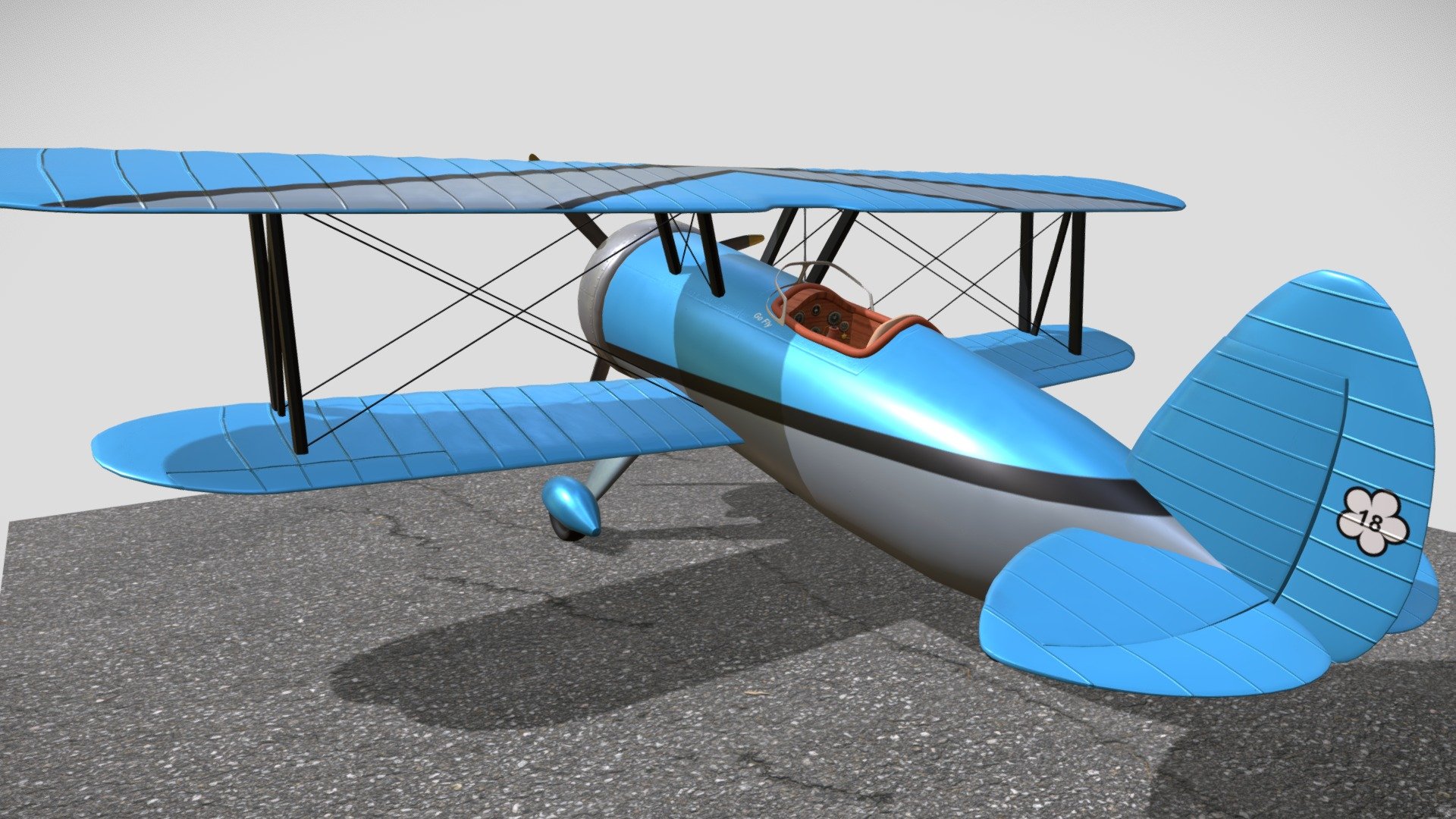 Stylized Biplane 3d model