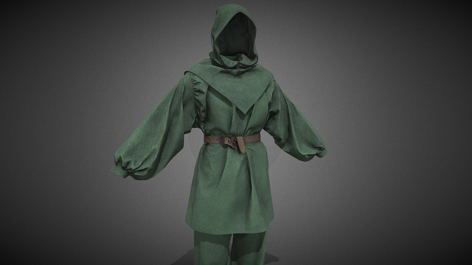 Green Medieval Outfit 3d model