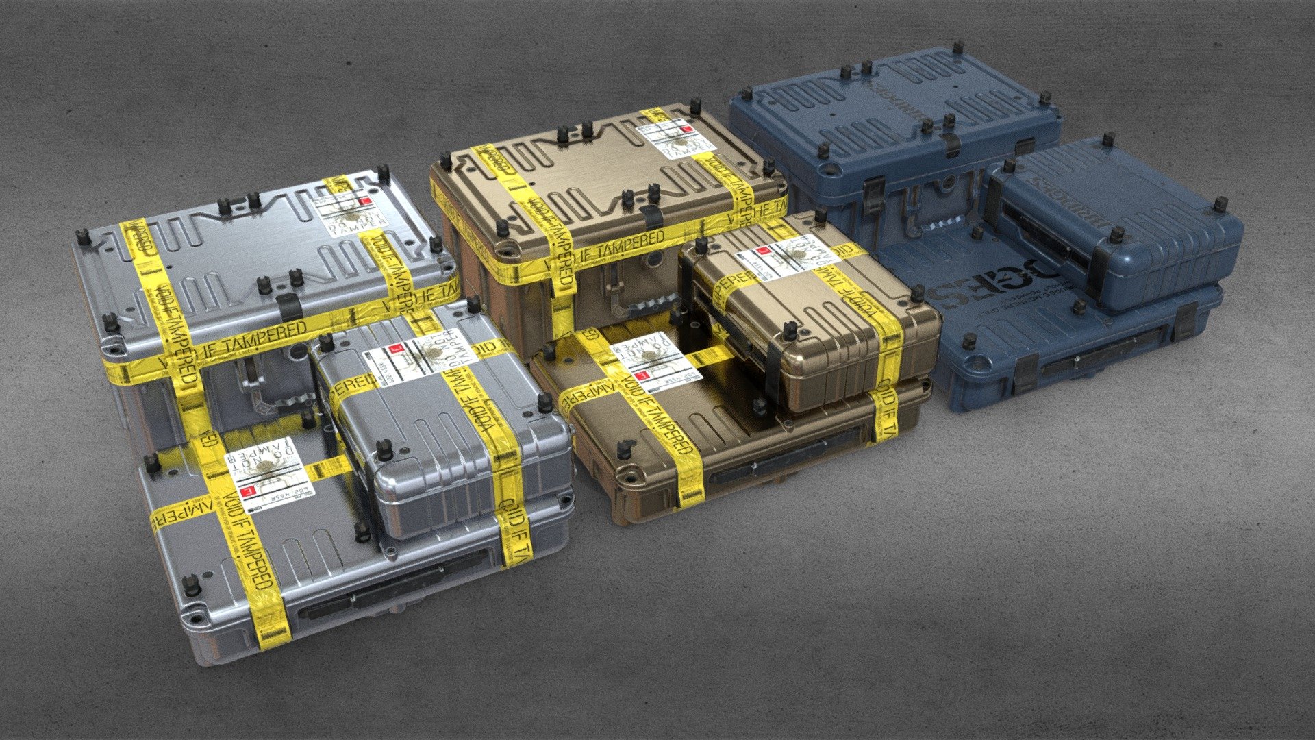 Death Stranding Cargo Box-SML 4K 3d model