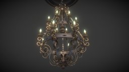 Forged chandelier 3D model