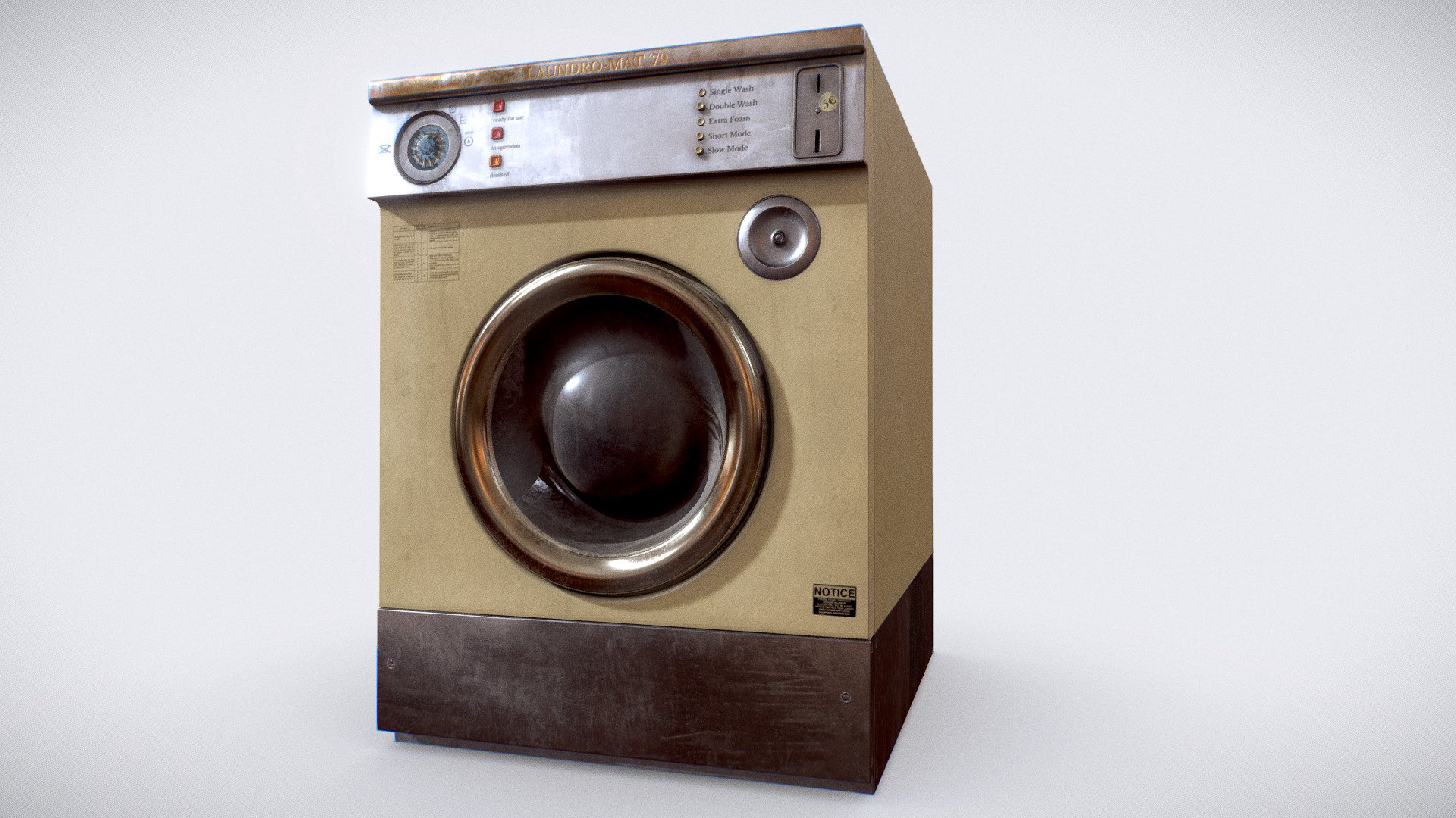 Washing Machine (Laundro-Mat) Retro 3d model