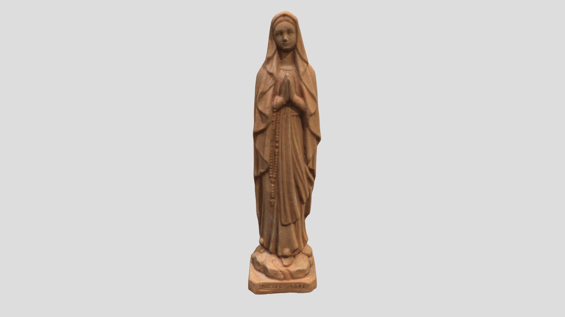 Virgin Mary Clay Statue 3d model