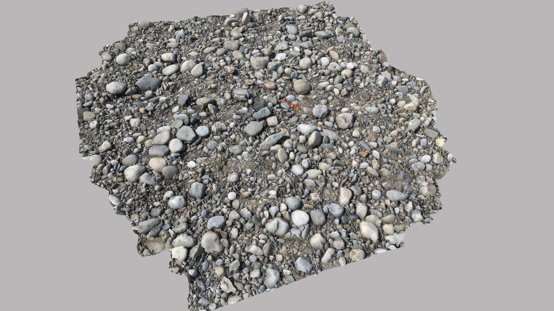 River gravel surface, Germany 3d model