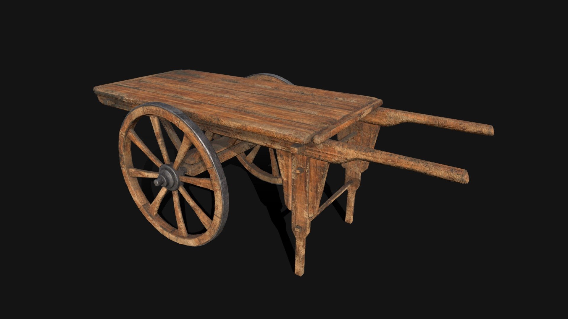 Medieval Rolling Market Table 3d model