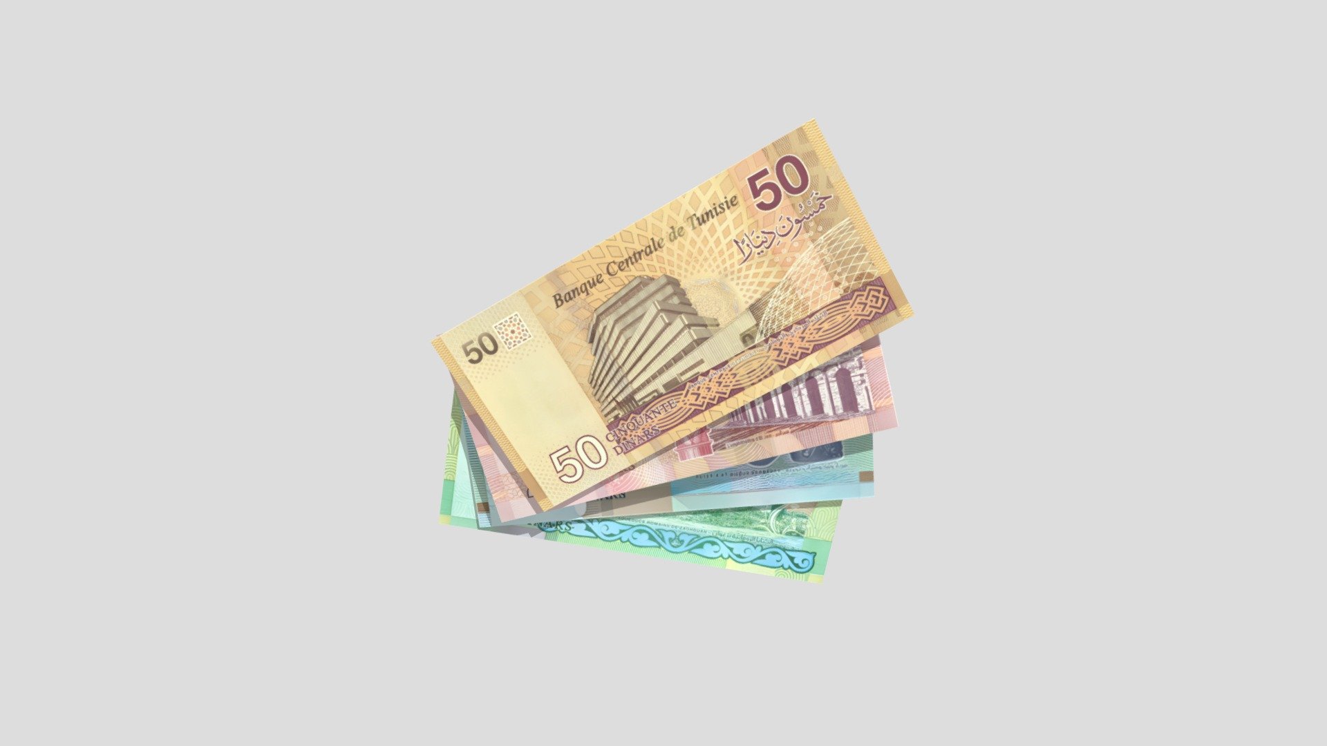 tunisian money 3d model