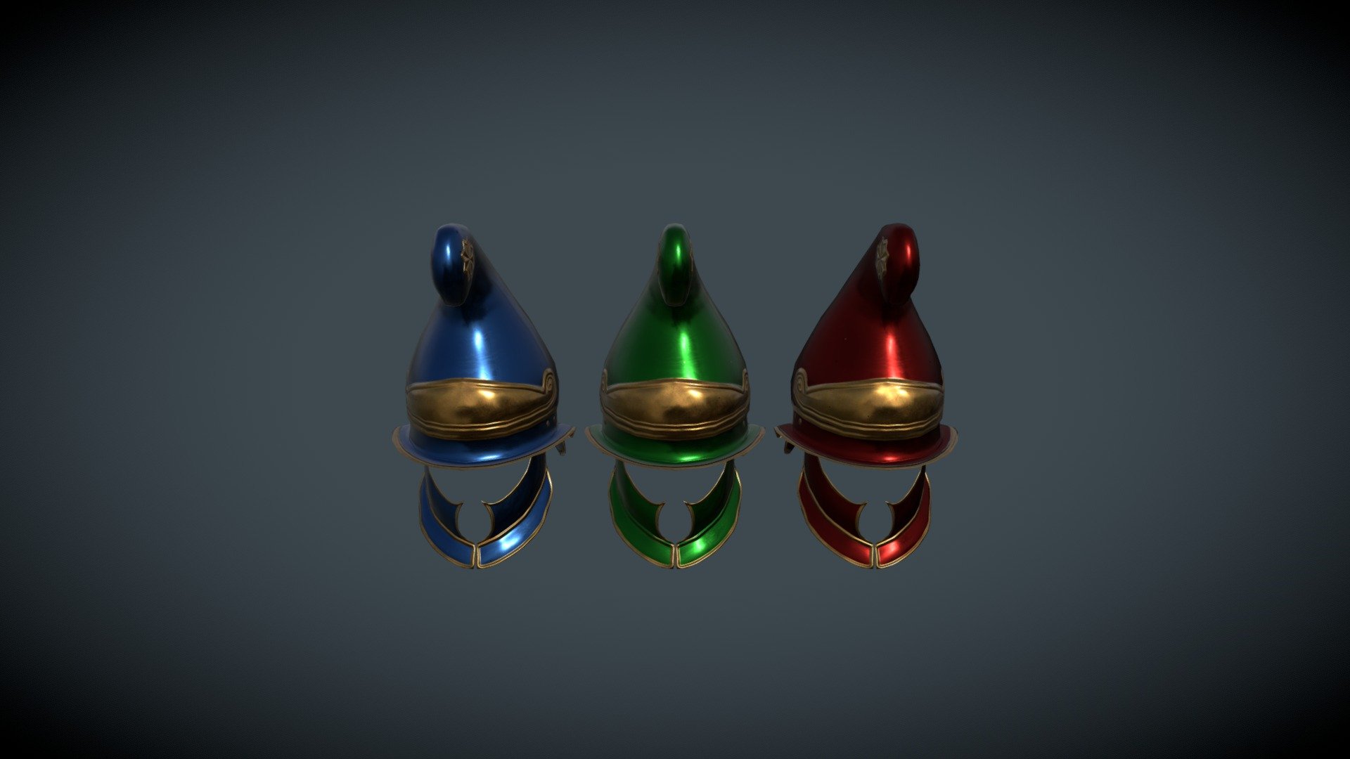 Phrygian Helmet Variants 3d model