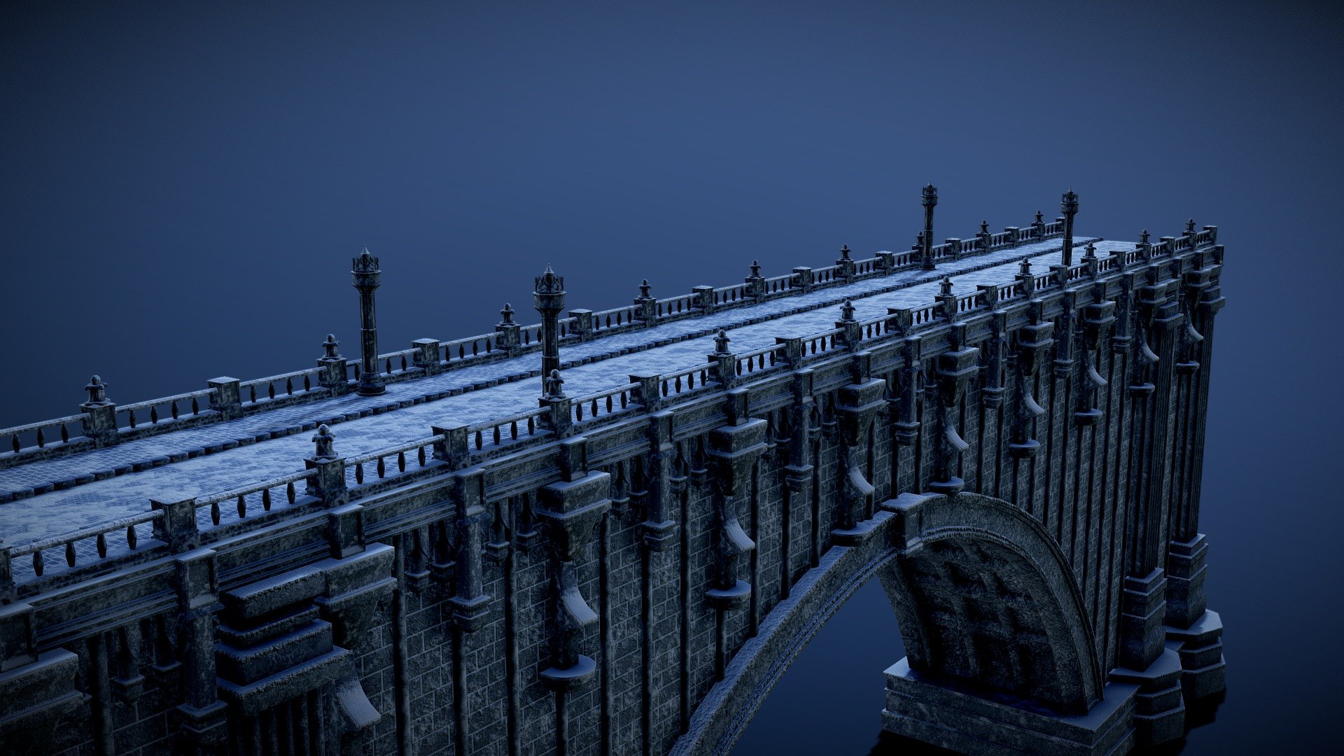 Snowy Bridge 3d model