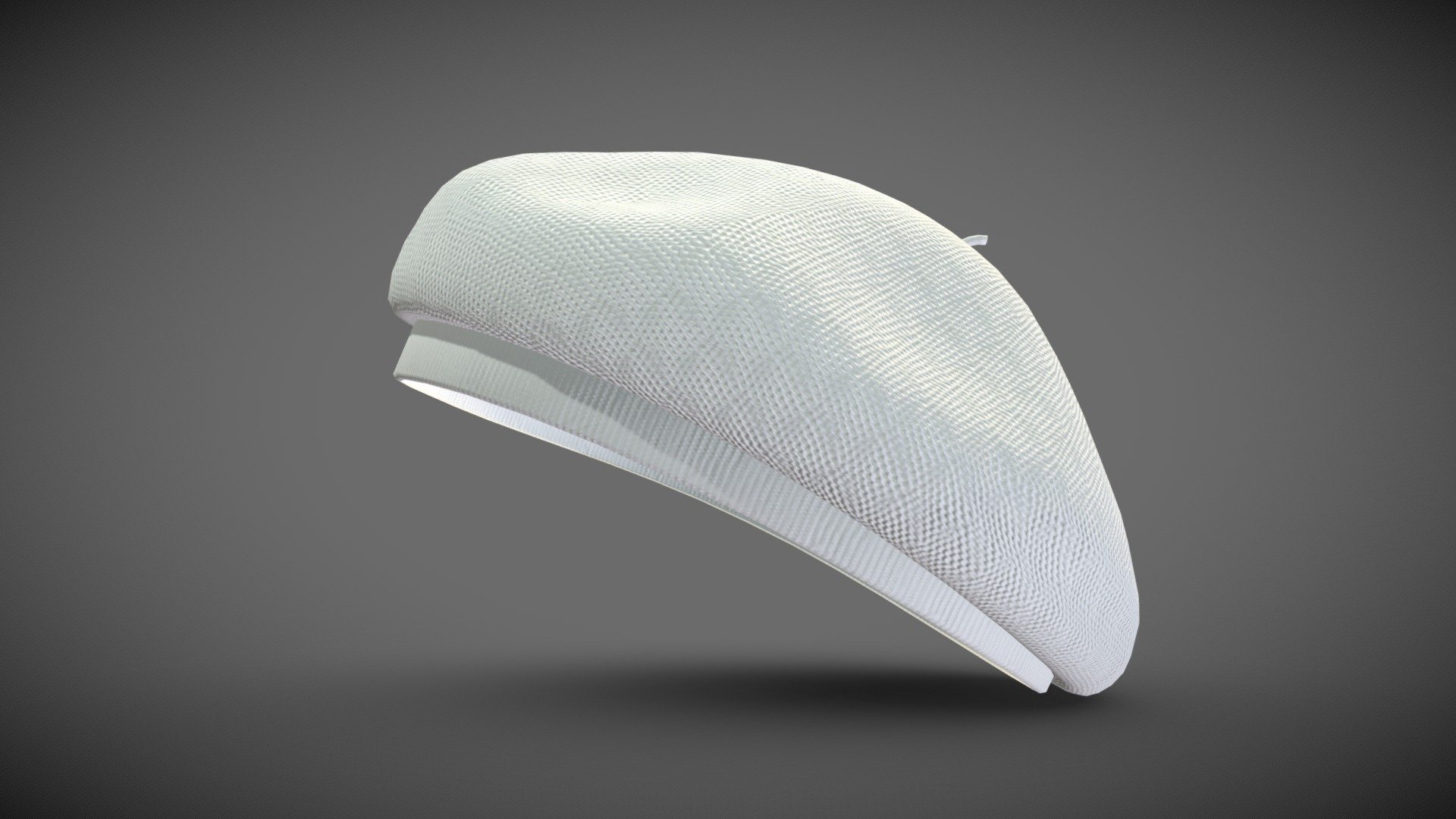 Beret(knit)/white💮📷 3d model