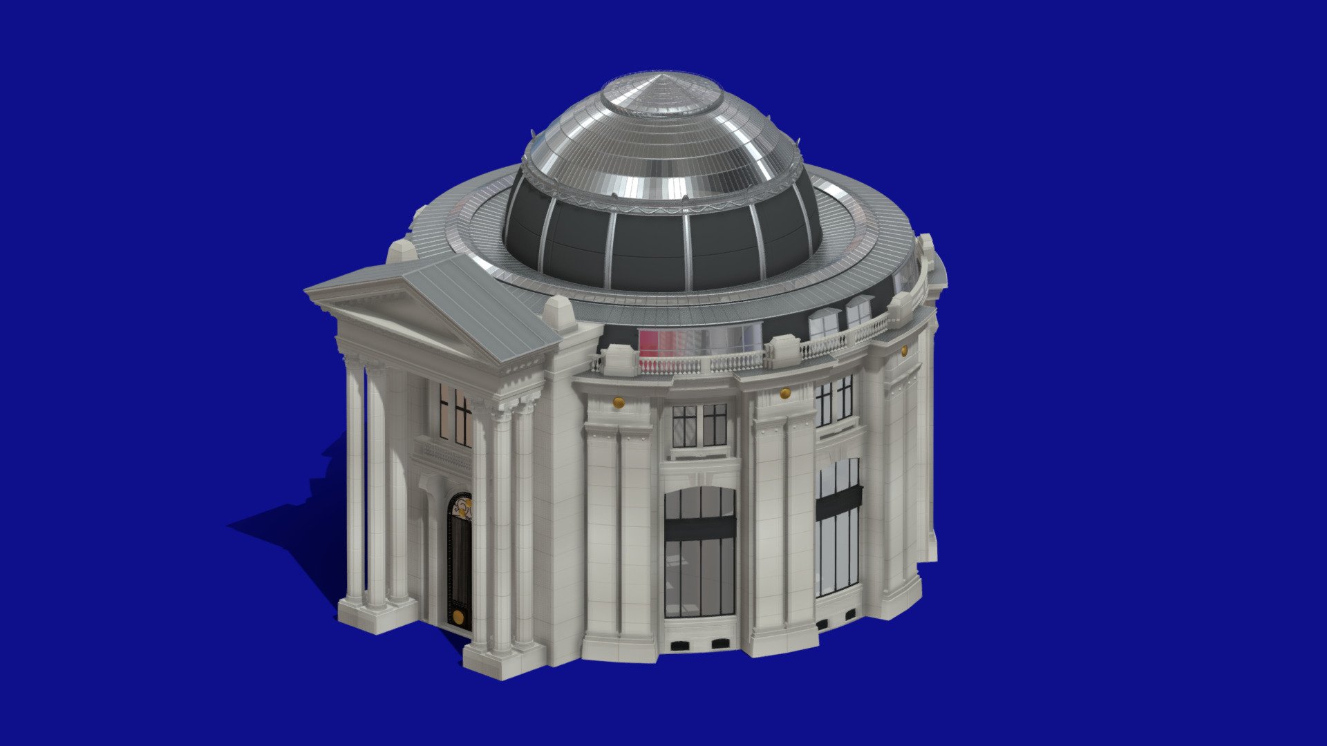 Low Poly Trade Exchange Building 3d model