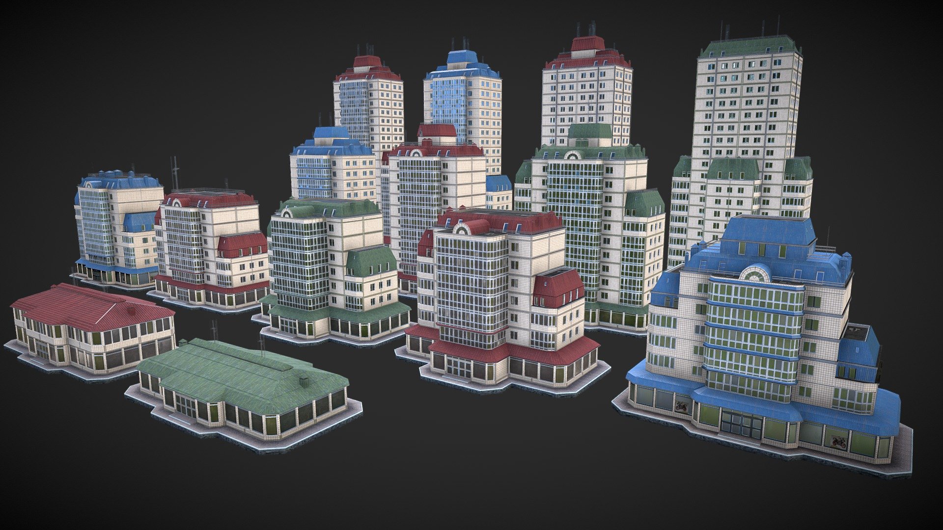 Appartment Buildings 3d model