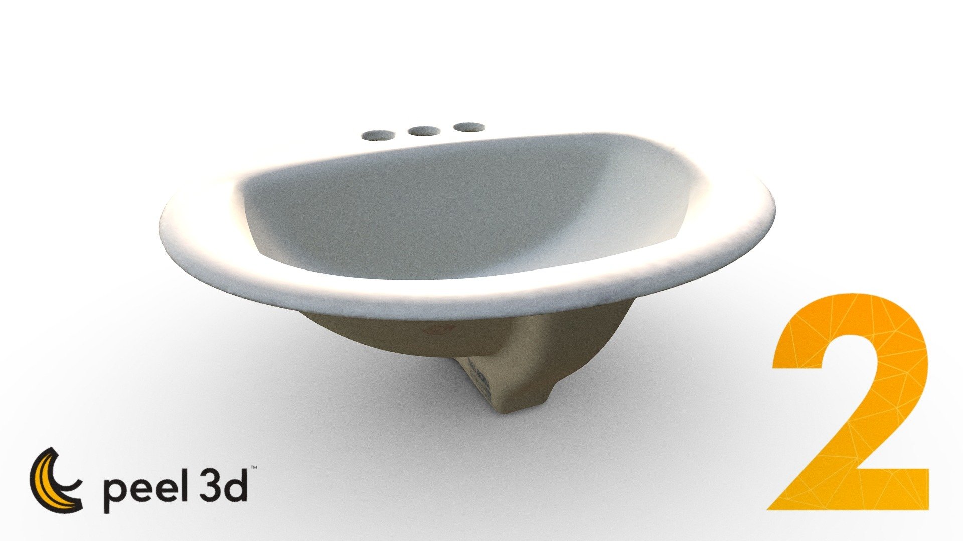 Porcelain Sink scanned with peel 2 3d model