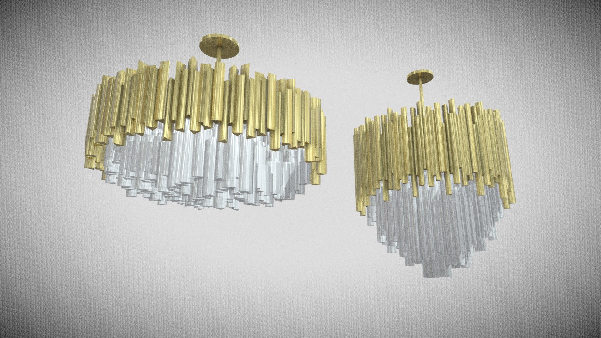 3D model classic gold chandelier 3d model