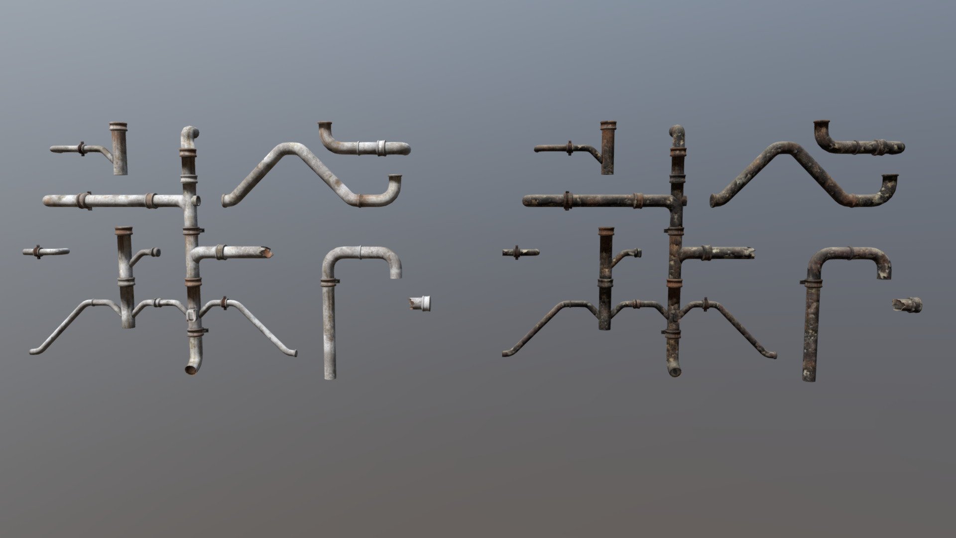 Low Poly Pipes 1 Pack 3d model