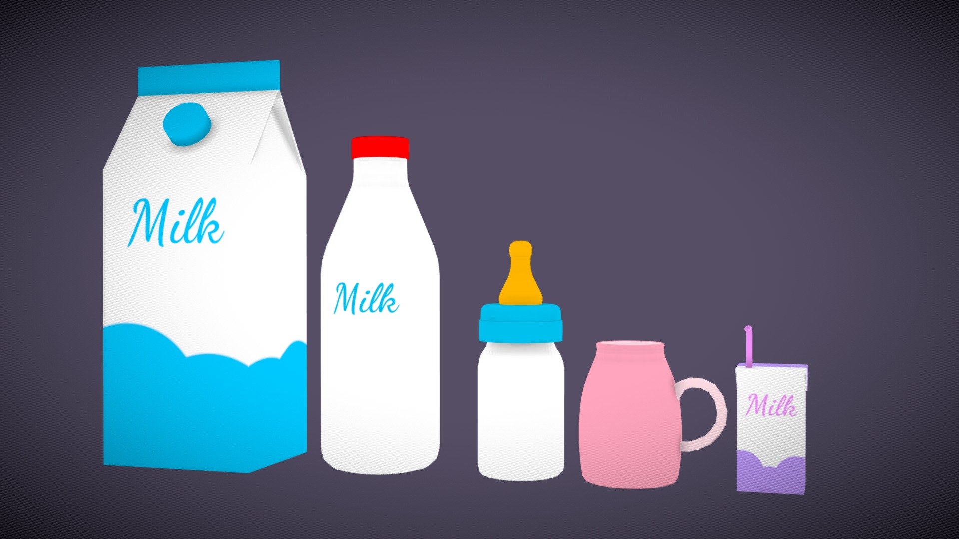 Milk Props 3d model