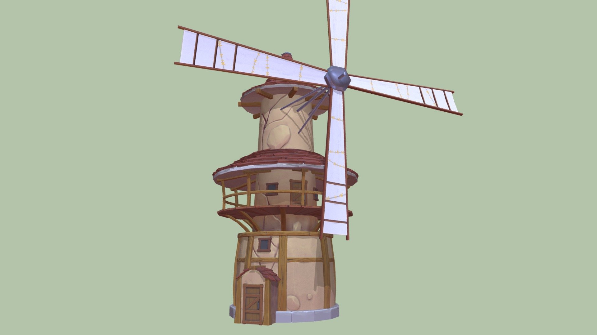 Stylized Windmill 3d model