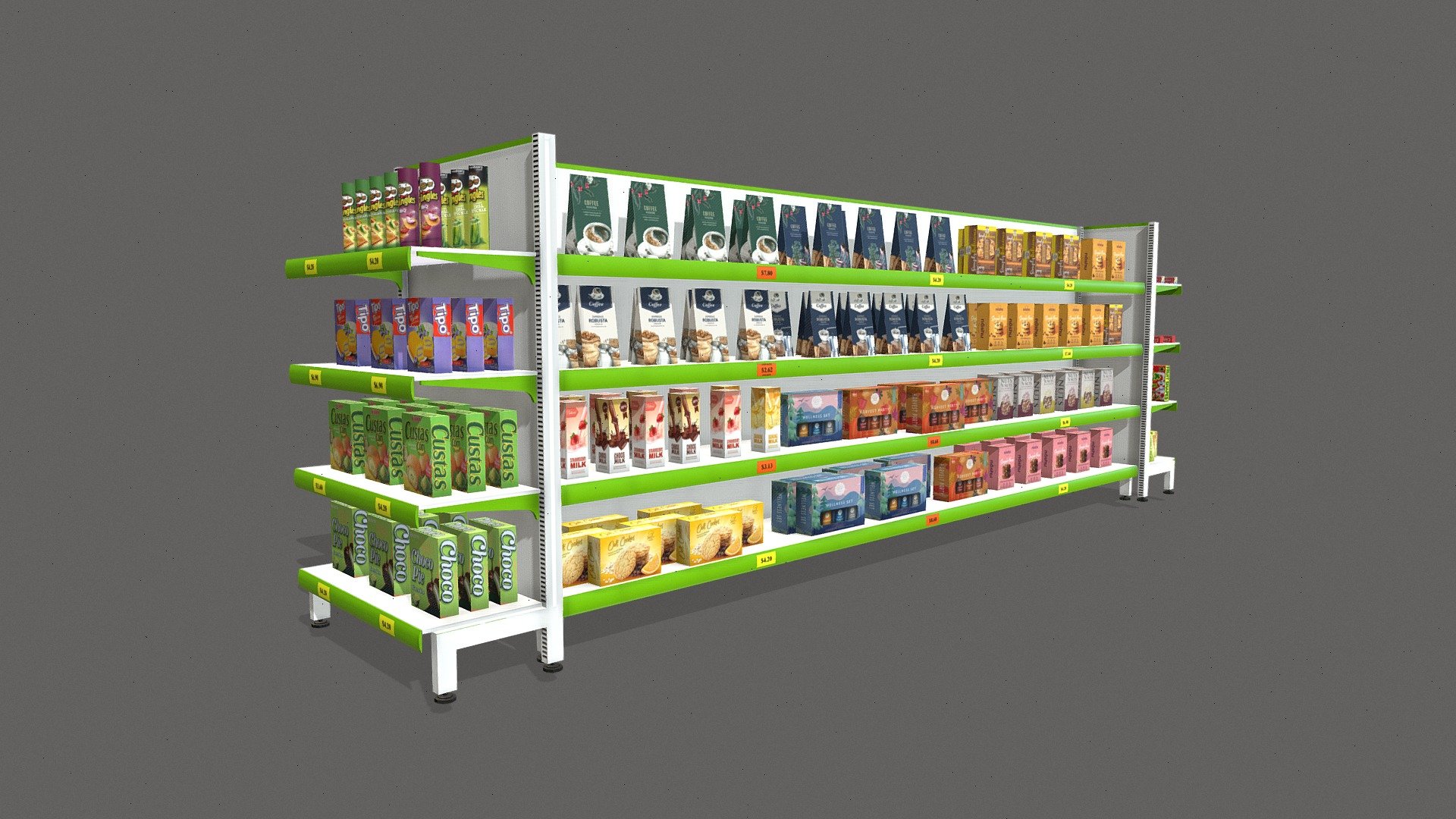 Grocery_Rack Lowpoly 3d model