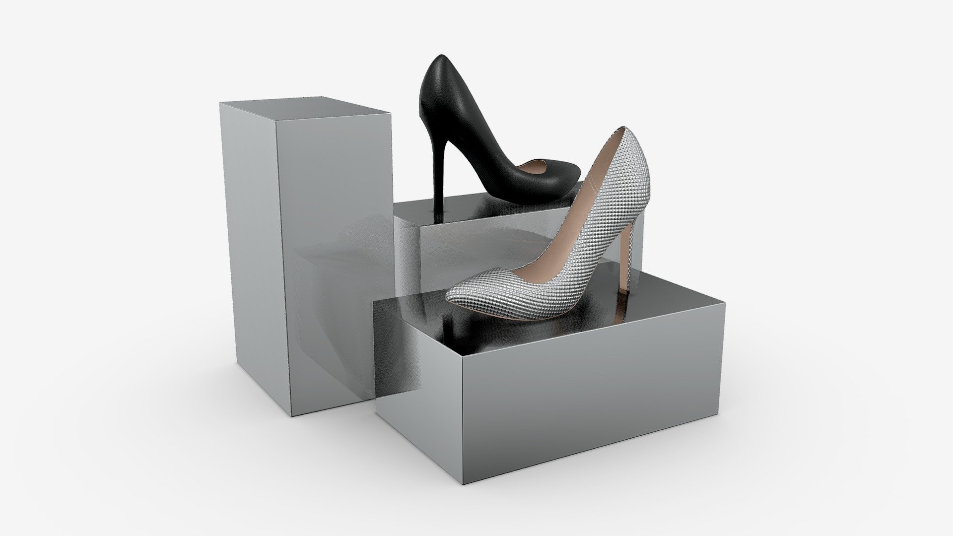 Store Mirror Shoe Display Stand 3d model