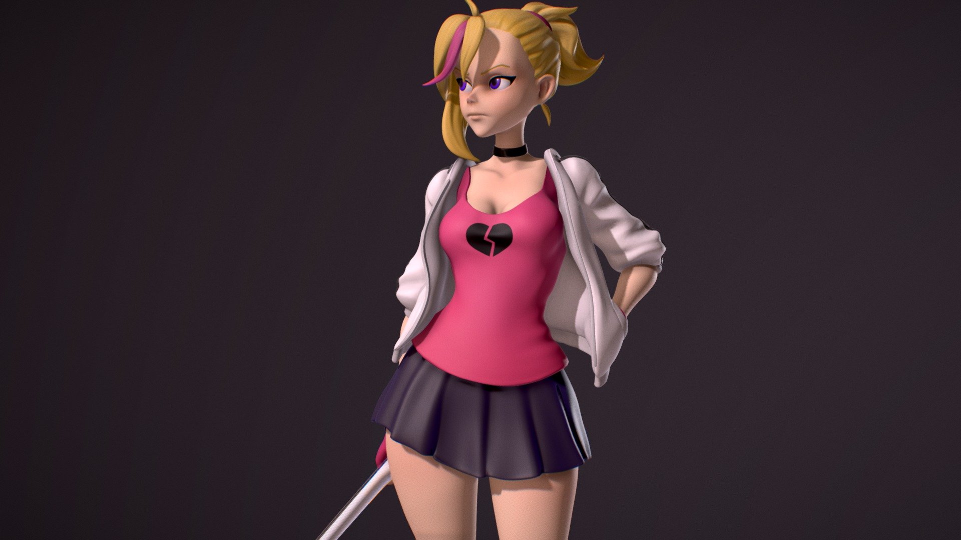 Muse Dash fanart: Rin 3d model