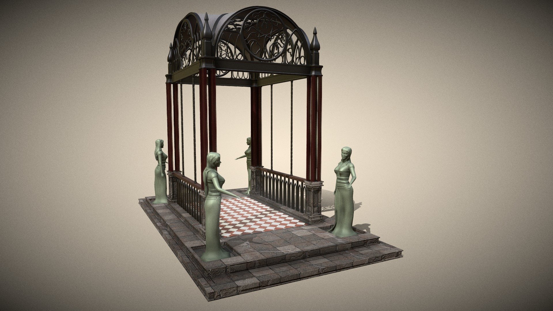 Fantasy Balcony 3d model