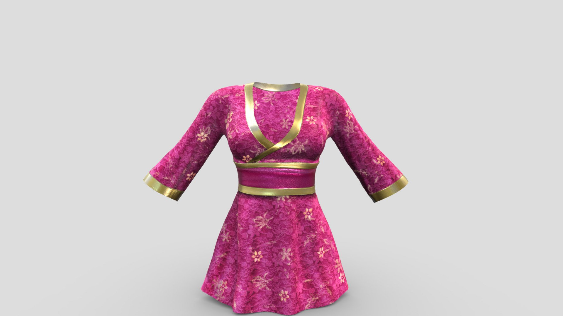 Female Kimono Lingerie 3d model