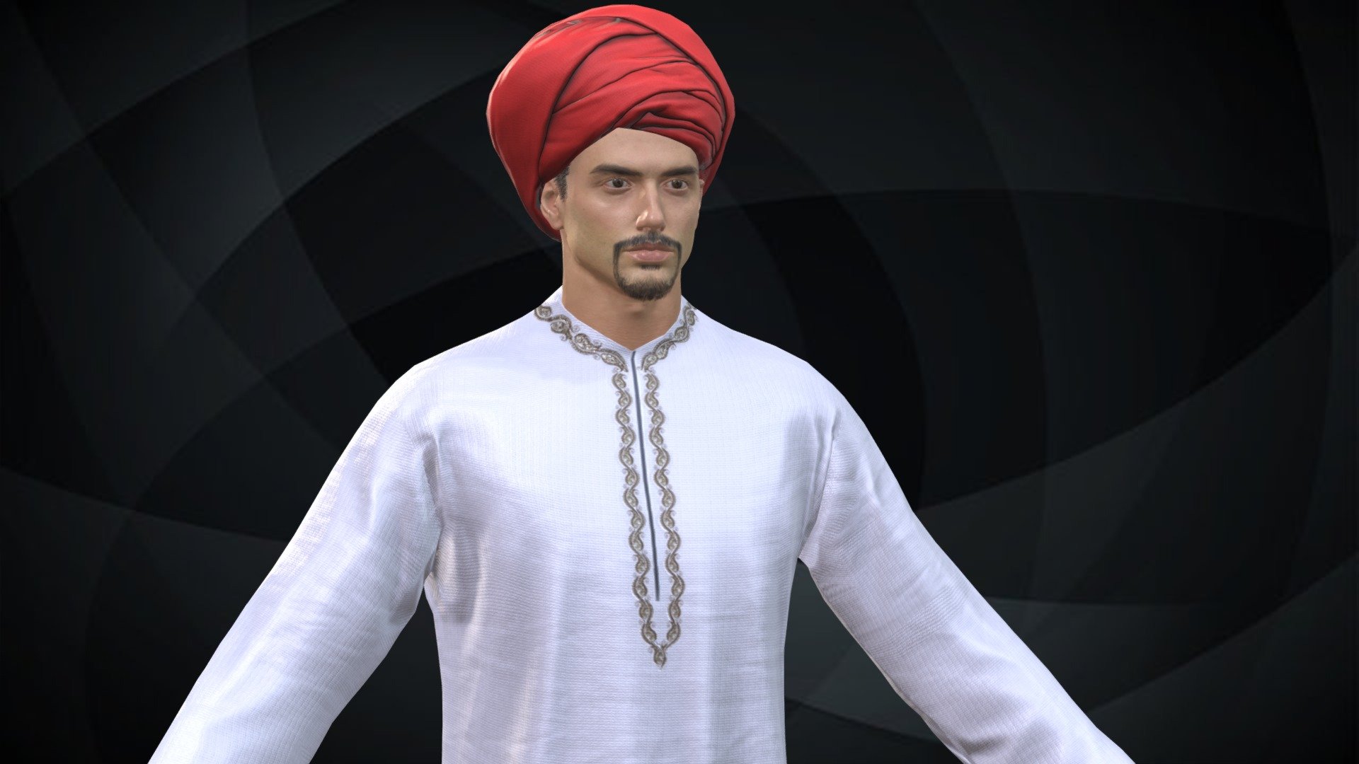 Indian traditional cloth suit for man 3d model