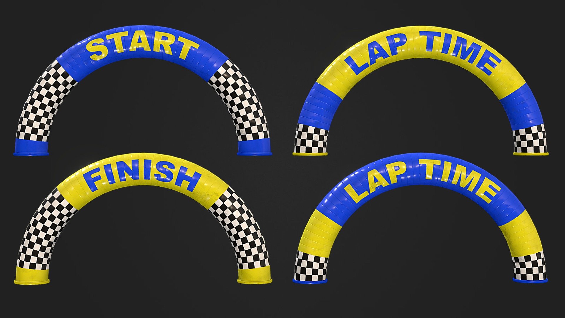 Low Poly Race Arch Pack 1 3d model