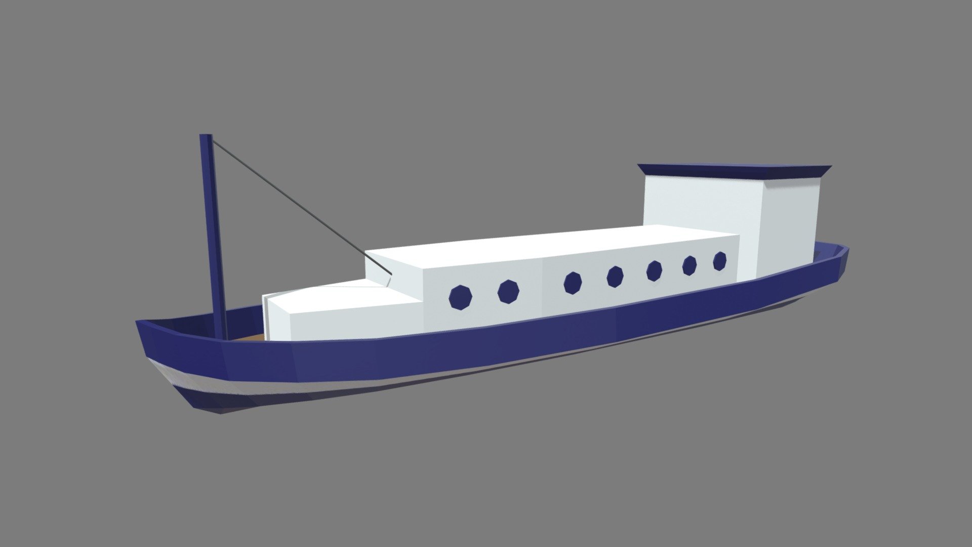 Low Poly Boat 04 3d model