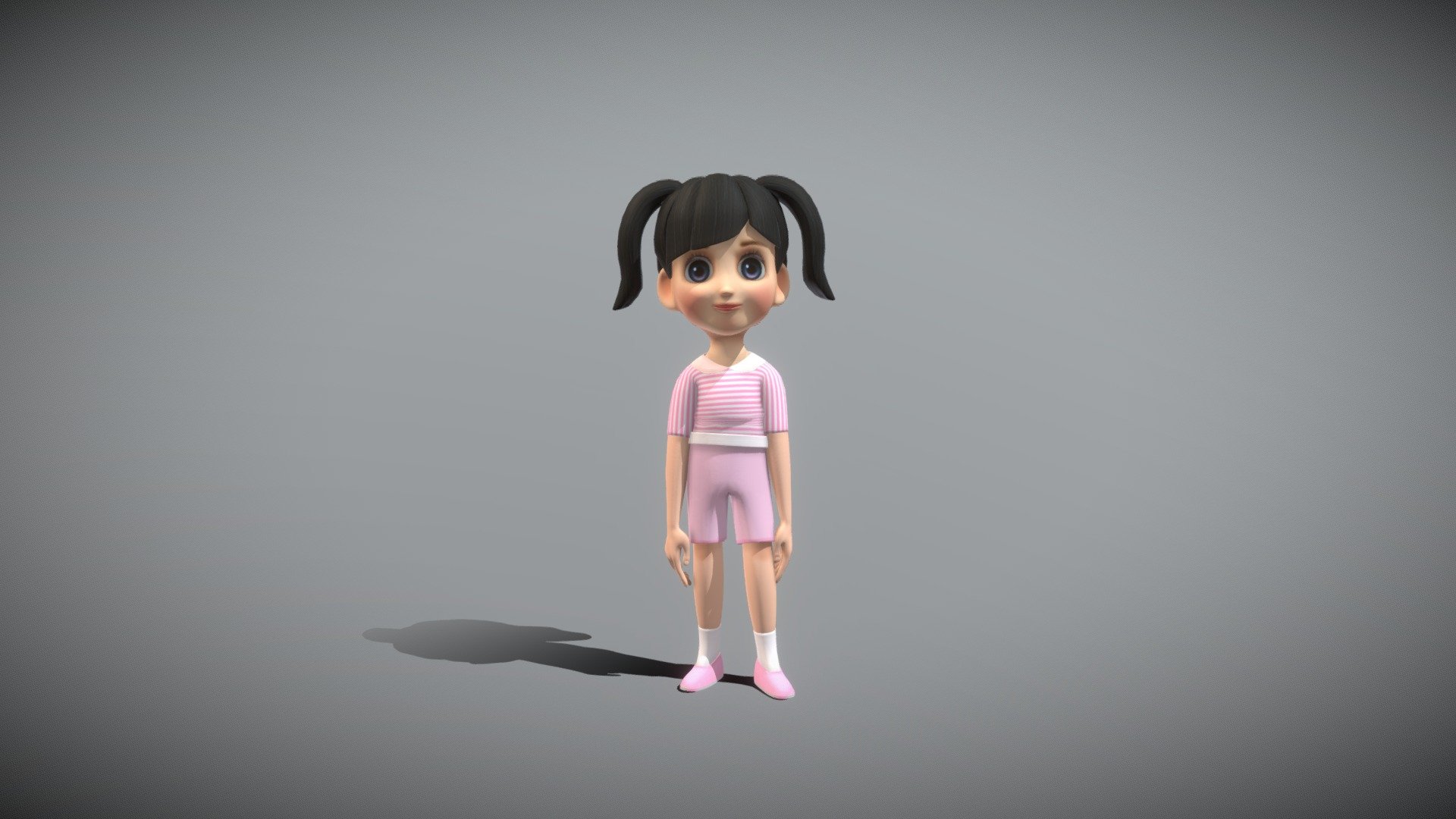 Cartoon Girl 3d model