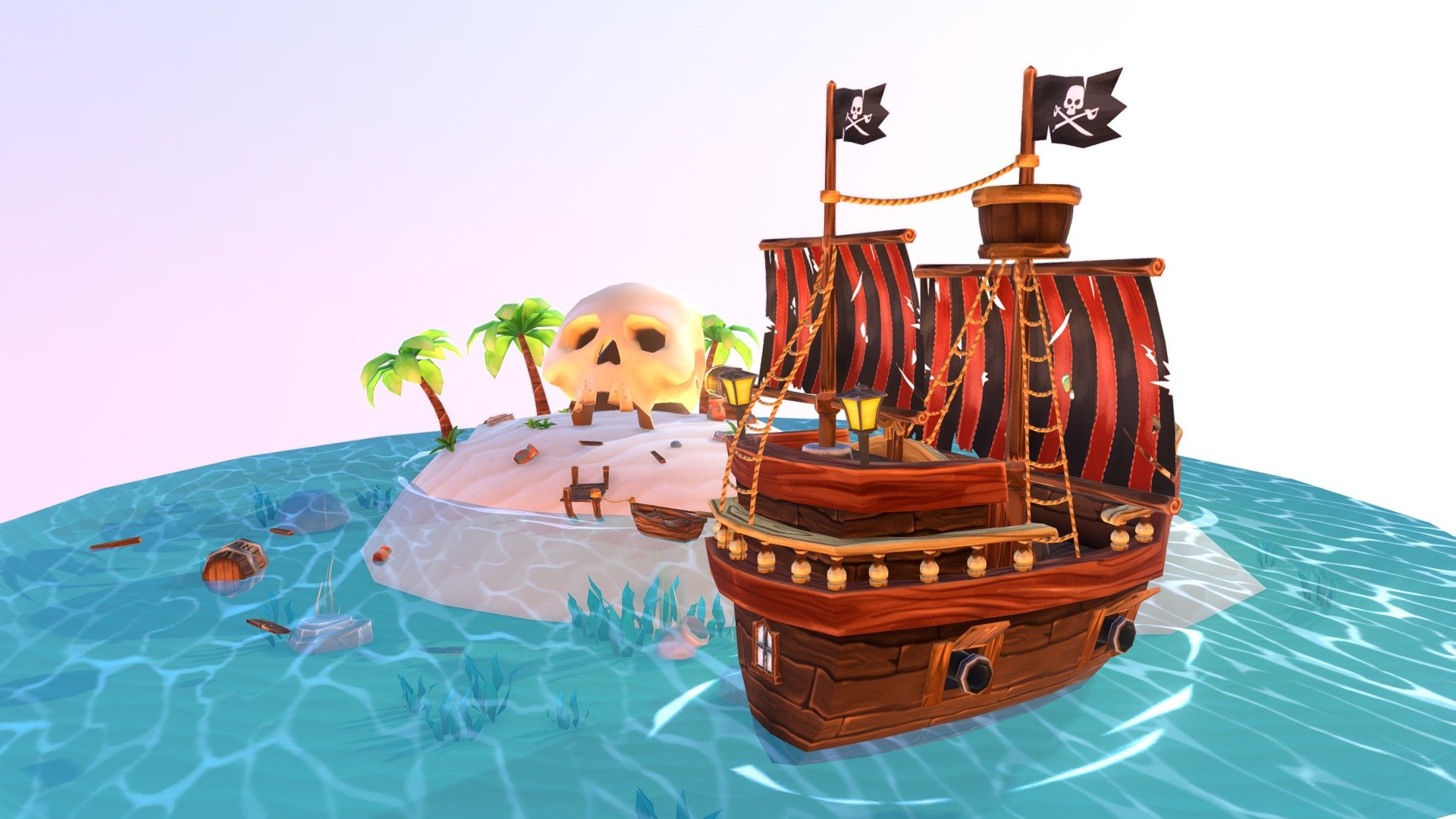 Pirate Scene 3d model