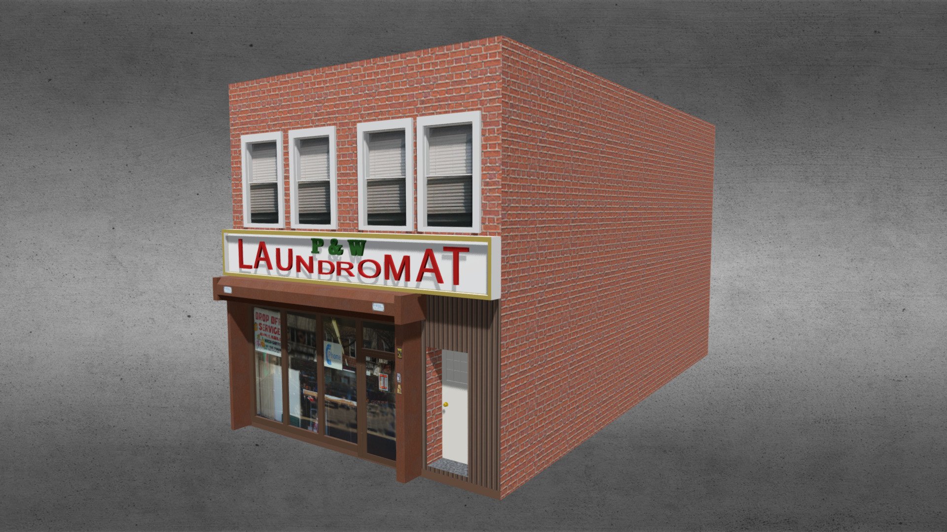 Laundromat Building 3d model