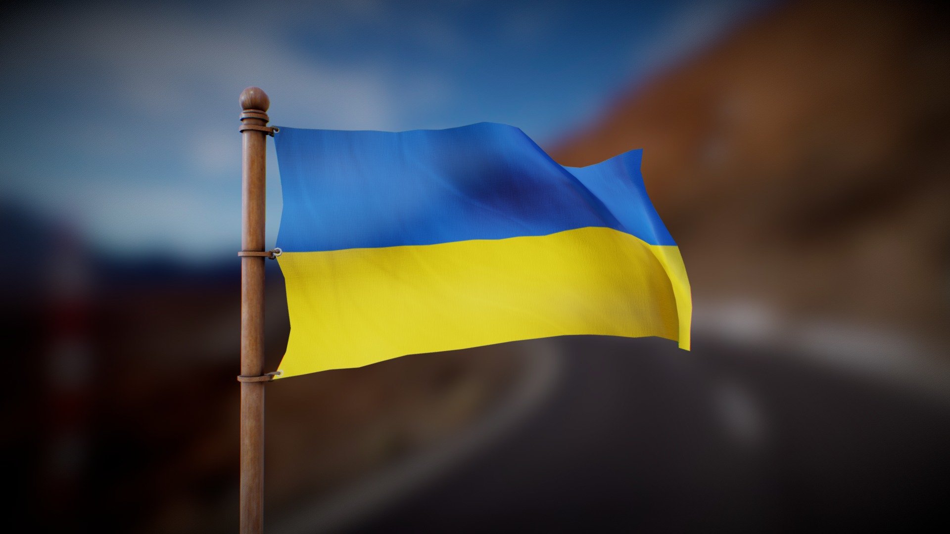 Flag Of Ukraine 3d model