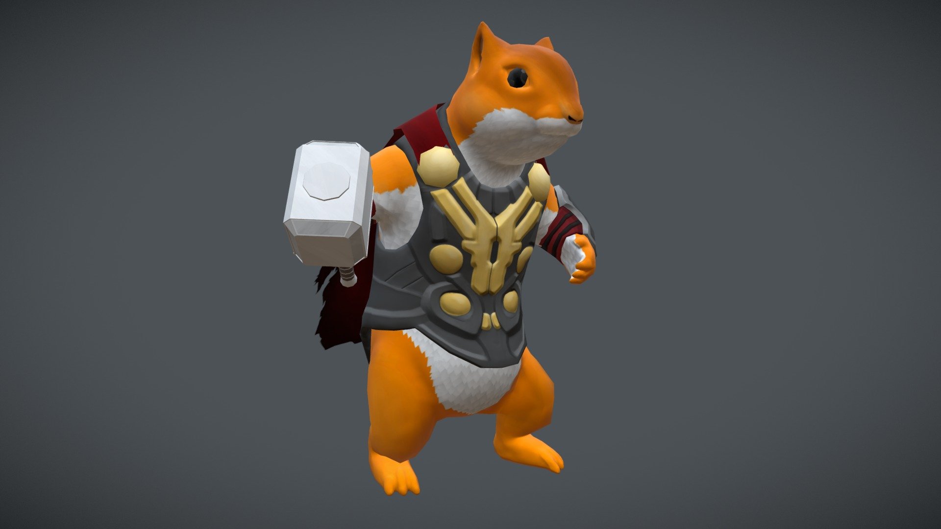 Squirrel Thor 3d model