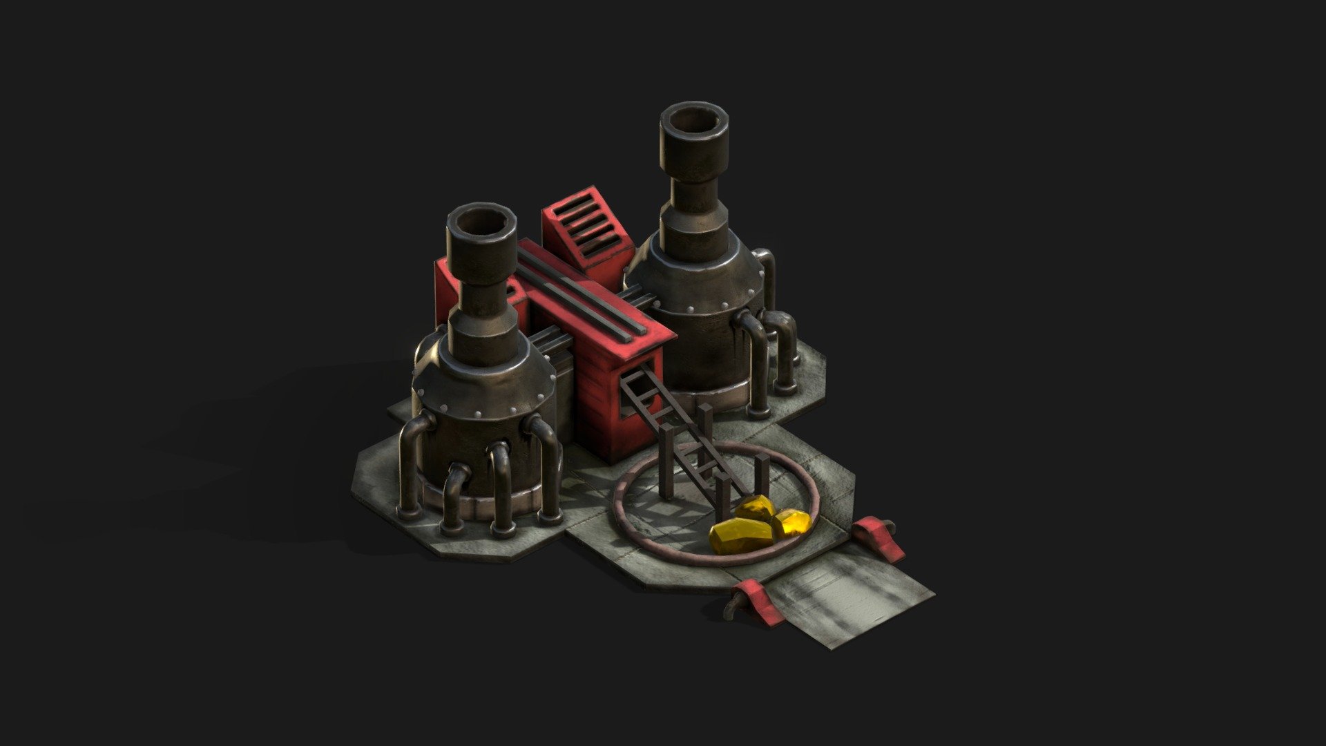 Red Alert 2 Russia Ore Refinery 3d model