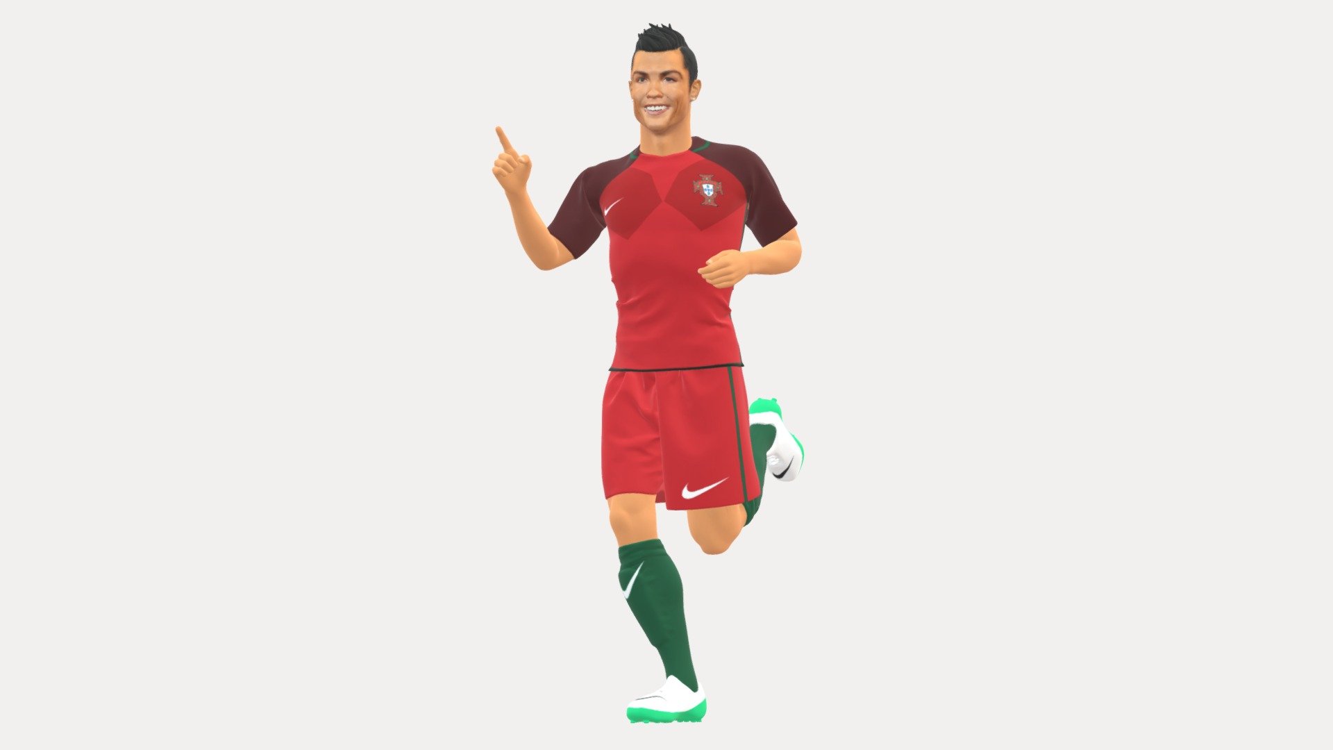 Running Cristiano Ronaldo 0234 3d model