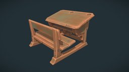 Stylized School Desk