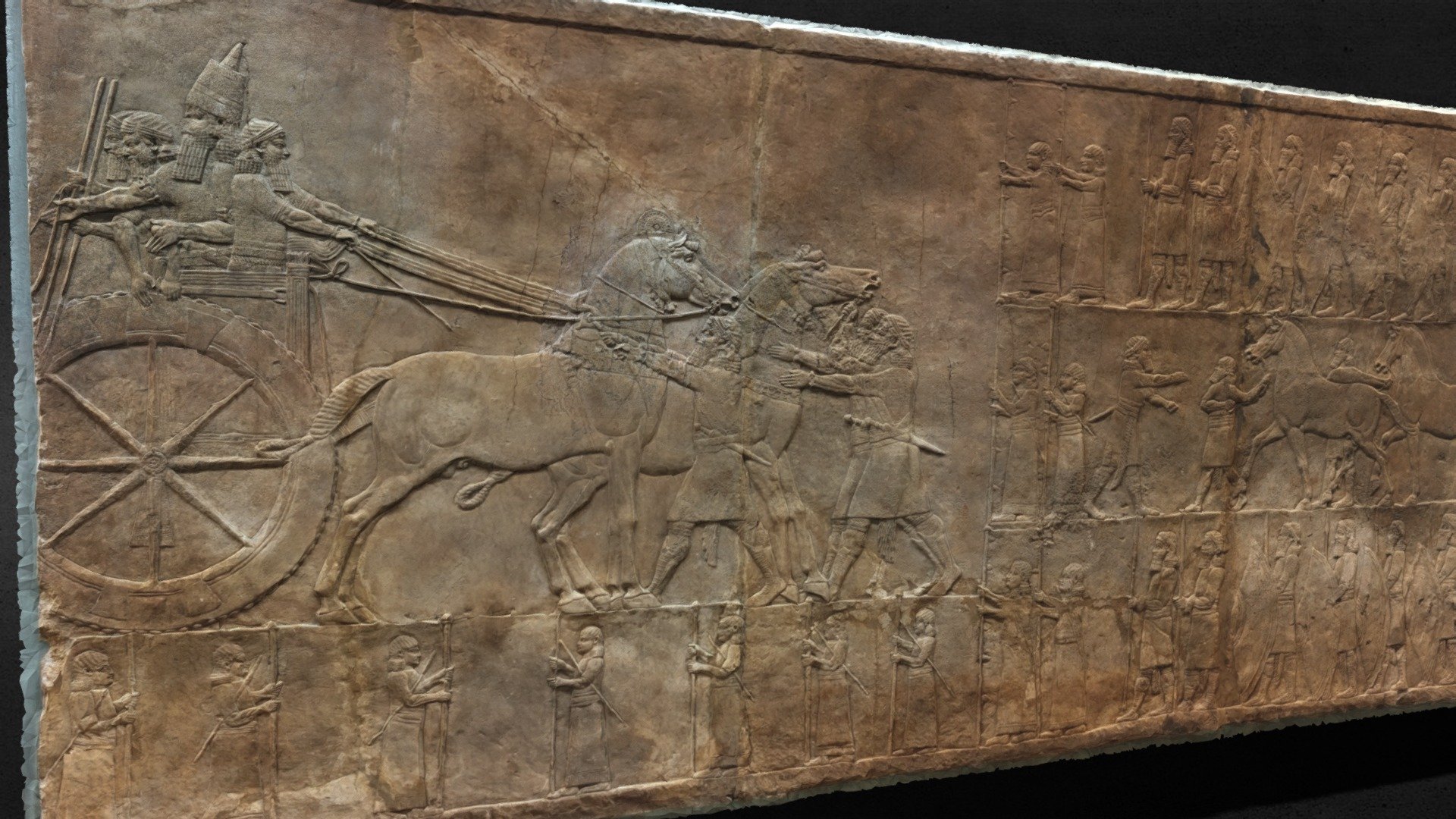 Lion hunt from Assyria (645-635 bC) 3d model