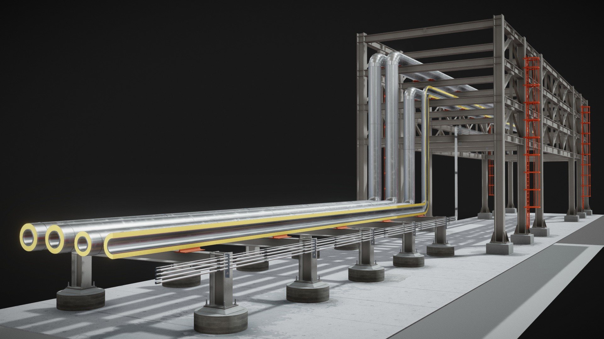 Pipe Rack Example A 3d model