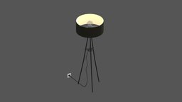 Drum shade floor lamp