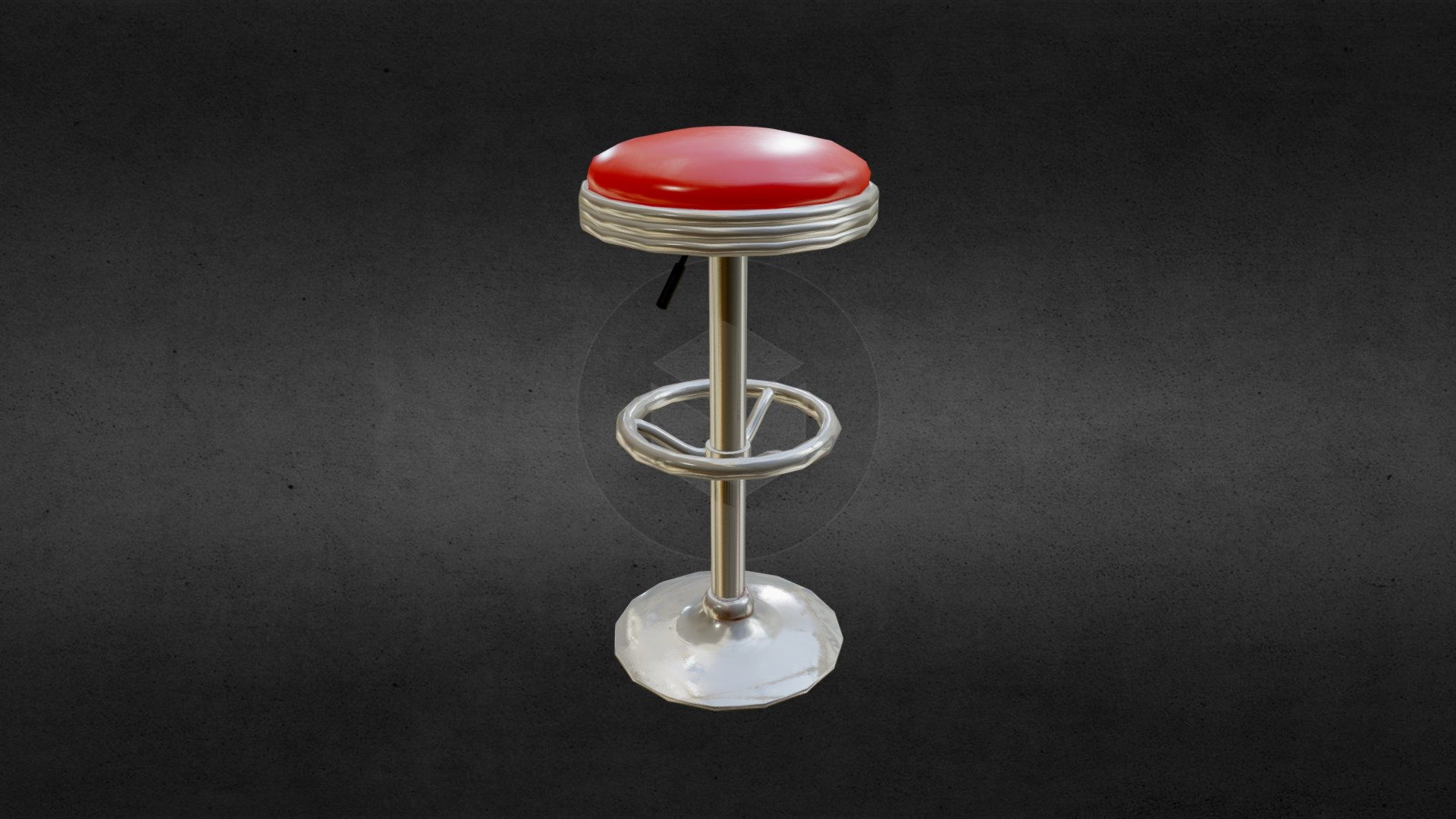 50s soda fountain bar stool 3d model