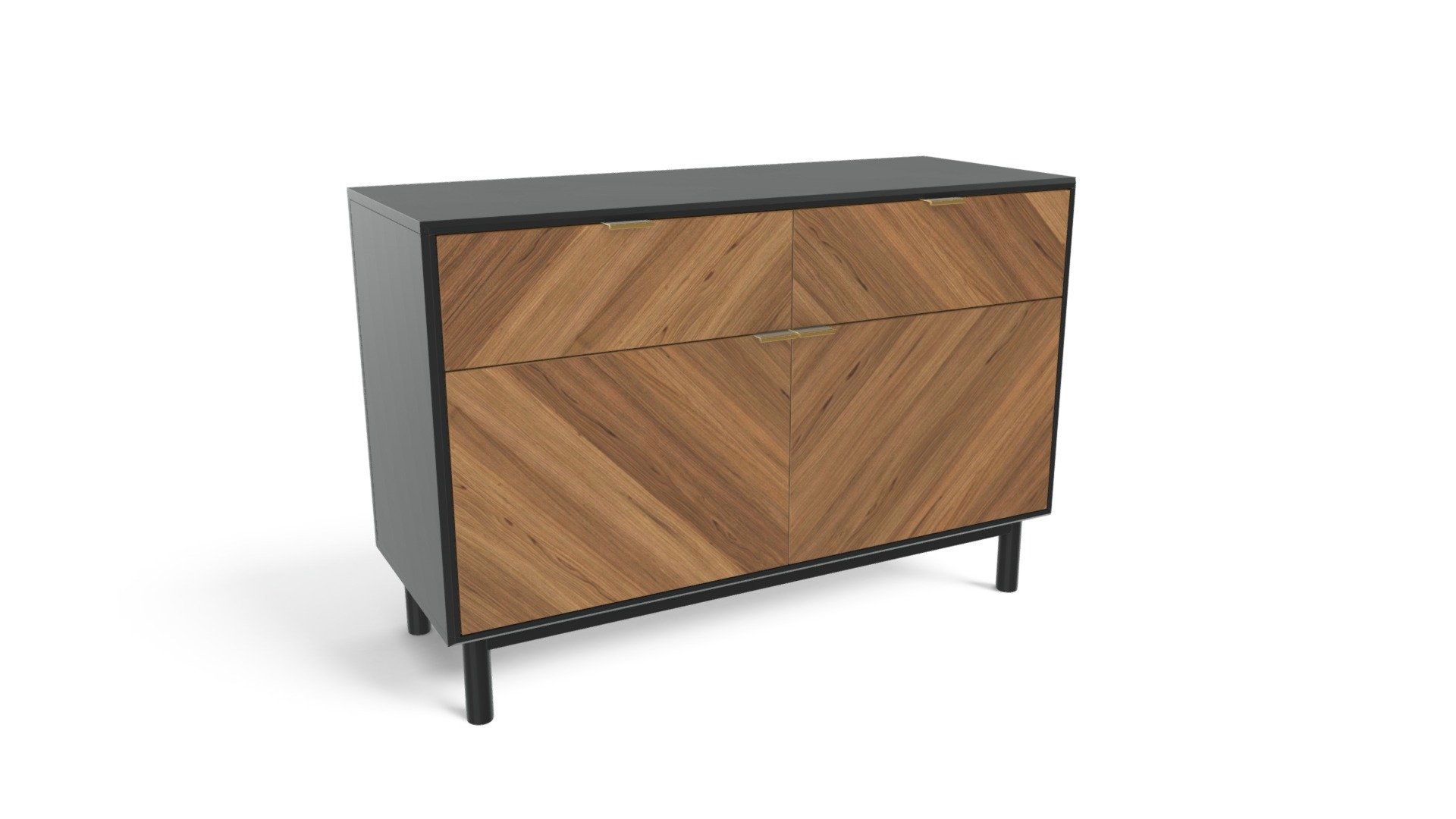 Belgrave Sideboard, Dark Stained Oak 3d model