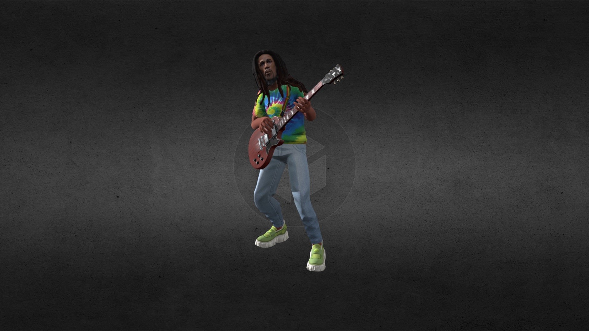 Bob Marley Animation Low Poly 3d model