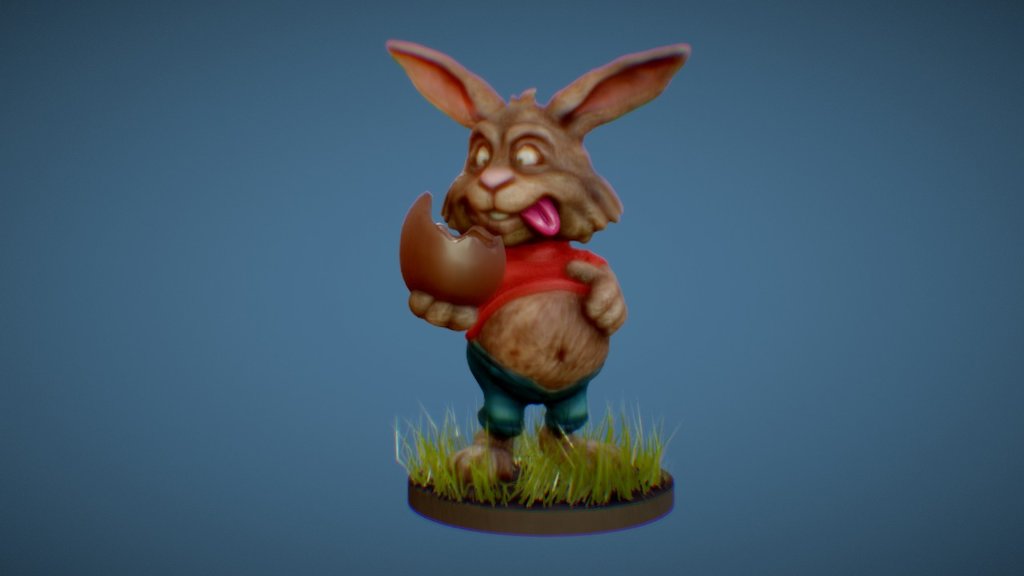 Fat Easter Bunny 3d model