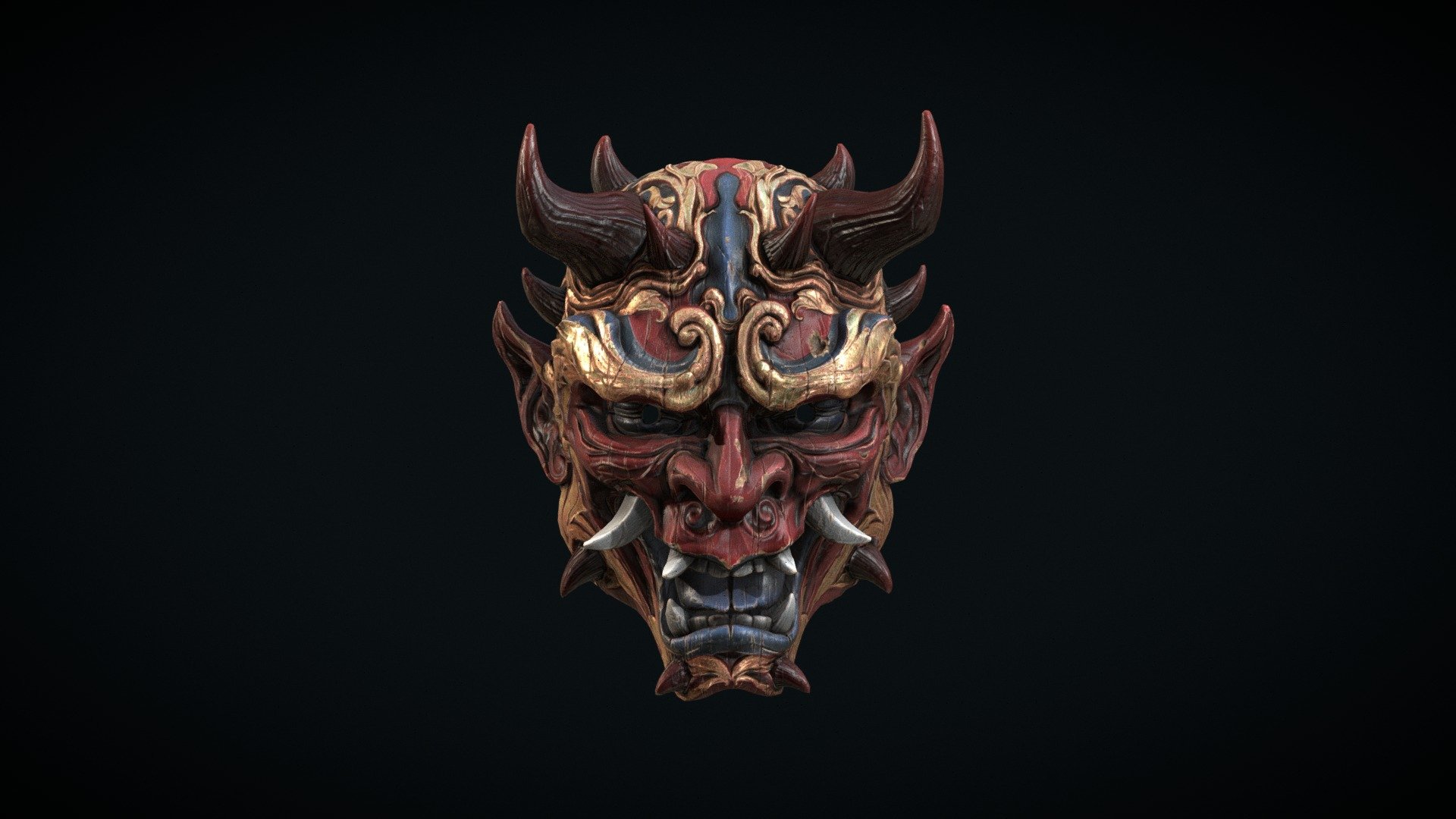 Japanese Oni Mask 3d model